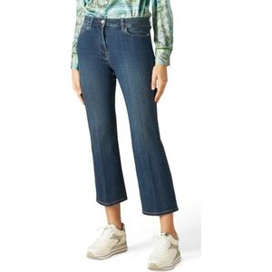 Oltre Milieuvriendelijke wijd uitlopende jeans voor dames met sieradenbroek met knopen, Blauw, 40