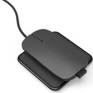 Xoopar Ine Pokket Gerecycleerde leren muis, design, draadloos en zonder batterijen, premium versie voor pc, Mac, laptop, 2,4 GHz met mini-USB-ontvanger (zwart)