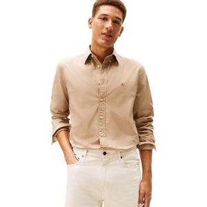 Tommy Hilfiger Heren Flex POPLIN Solid RF Shirt MW0MW37550 L/S Shirt, Beige, XS, Beige (Coastal Taupe), XS