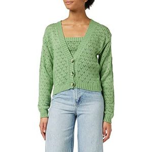 Trendyol Dames V-hals Plain Regular Cardigan Sweater, Mint, S, Munt, S