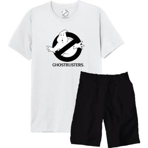 cotton division Ghostbusters Logo MEGHOSDPY001 Herenpyjama, wit/zwart, maat XL, Wit/Zwart, L