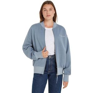 Tommy Hilfiger Dames sweatshirt met ritssluiting Muted Zipup Jacket zonder capuchon, blauw (Blue Coal), S/M
