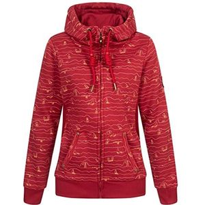 Ankerglut Dames hoodie sweatshirt sweatjack lange mouwen #Ankerglutwelle capuchontrui, rood, 36