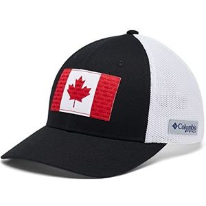 Columbia Unisex Fish Flag Ball Cap, Breathable, Adjustable, Black/Canada Flag, Large/X-Large