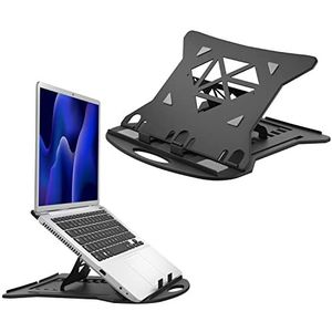ACROPAQ - Laptopstandaard - opvouwbaar en in hoogte verstelbaar - compatibel met MacBook, Dell, Lenovo, Samsung, Acer, Huawei MateBook - zwart