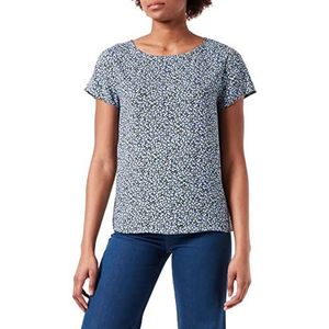 Vila Dames Vipaya S/S Top/Su-Noos T-shirt, Zwart/Aop:alini, 34