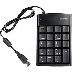 Targus Ultra Mini USB-toetsenbord met USB-poortconnector, echt plug-and-play-apparaat, verbindt met laptop, desktop en andere apparaten, zwart (PAUK10U)