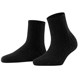 FALKE Dames Sokken Bedsock Rib W SO Wol Kasjmier Dik gedessineerd 1 Paar, Zwart (Black 3009), 39-42