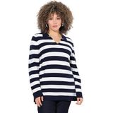 Ulla Popken - Trui - Marine/Wit - Gestreept - Lange Mouw