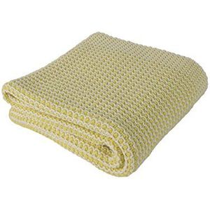 Homemania Softy deken, katoen, geel, eenpersoonsbed, 90 x 90 cm