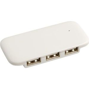 USB 2.0 hub met 4 poorten, wit. Veelzijdige verbinding voor meerdere apparaten, ideaal voor het uitbreiden van poorten naar pc's en laptops.