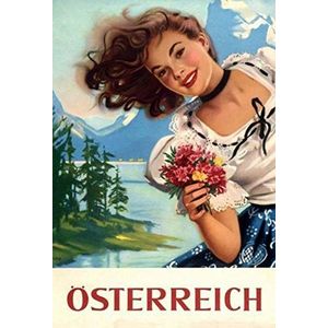 Schatzmix 20x30 cm Oostenrijk Alpen Meer Dirndl Pin up Girl reclame affiche metalen bord blikken bord, blikken