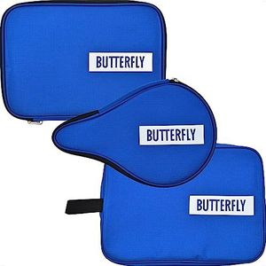 Butterfly Tafeltennis rackethoes Logo Case | Tafeltennis hoes + breukbescherming voor maximaal 2 rackets | rechthoekig design (Royal Blue)