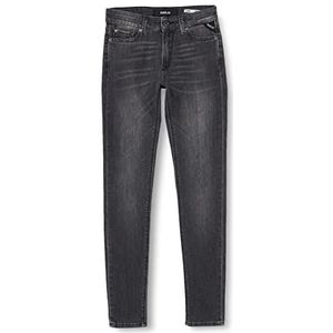 Replay Dames Jeans Luzien Skinny-Fit met Power Stretch, Grijs (Dark Grey 097), W30 x L32, 097, donkergrijs, 30W x 32L