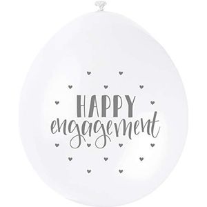 Unique Party 56069-9 inch Latex Happy Engagement Ballonnen, Pack van 10