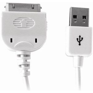 Waytex 11211 USB-kabel voor iPod/iPhone 3G / 3GS / 4, wit