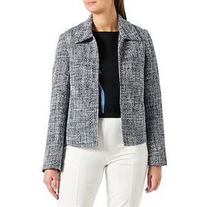 TAIFUN Dames 330327-11057 jas jeans + weefsel, zwart patroon, 34, Zwart met patroon., 34