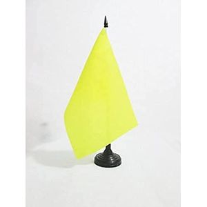 Race officier geel Tafelvlag 14x21 cm - Racing Desk Vlag 21 x 14 cm - Zwarte plastic stok en voet - AZ FLAG