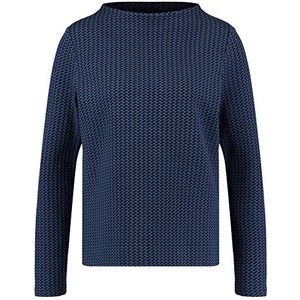 GERRY WEBER Edition Dames 770087-44022 T-shirt, zwart/blauw patroon, 48