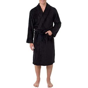 Izod Comfort Soft Fleece Robe-Drop Needle badjas voor heren, zwart, One size