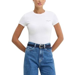 Tommy Jeans vrouwen TJW Slim Linear TEE DW0DW18785 S/S T-Shirt, wit (wit), XL, Wit (wit), XL