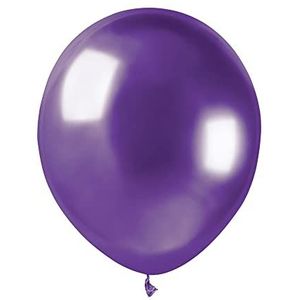 Ciao - Zak met 100 metallic ballonnen van natuurlatex premium kwaliteit A50 (Ø 13 cm/5 inch), paars metallic