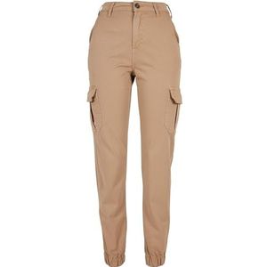 Urban Classics Cargobroek voor dames, hoge taille, cargo-broek met opgestikte zakken, verkrijgbaar in vele kleuren, maten 26-34, Unionbeige, 29