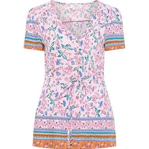 Jika Damesblouse met korte mouwen, Roze, meerkleurig., XL