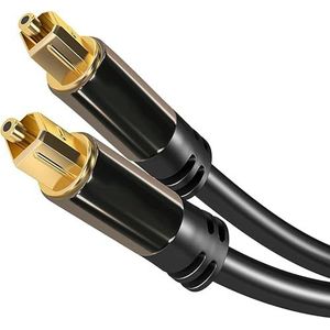 PRENDELUZ TOSLINK Optische audiokabel (Stereo Dolby Normal, DTS, Toslink-stekker naar Toslink-stekker, zwart), Pro Series (3 meter)