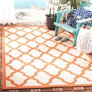 Safavieh tapijt voor binnen en buiten, geweven, polypropyleen, tapijt in beige/terracotta 60 X 109 cm Beige/Terre Cuite