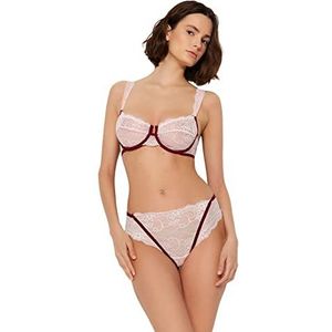 Trendyol Dames ondergoed set roze-effen beha, 80B, roze, 80B