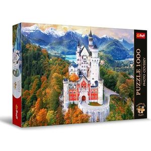 Trefl Premium Plus - Puzzle Photo Odyssey: Neuschwanstein kasteel, Duitsland - 1000 stukjes, Unieke fotoserie, Perfect passende elementen, voor volwassenen en kinderen vanaf 12 jaar