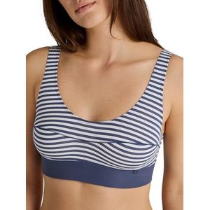 CALIDA - Bustier Elastic - Cobalt Blue Print - Aansluitend - Zonder Beugels