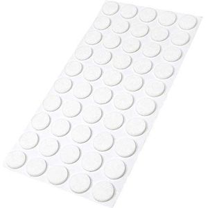 Adsamm® / 50 x zelfklevende viltglijders/Wit/ø 16 mm/Rond/Meubelviltglijders met een dikte van 3,5 mm/Meubel- en vloerbescherming