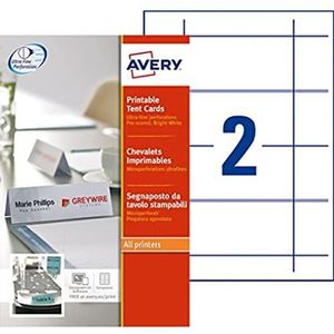 Avery L4795-20 Printerplaats/Tentkaarten, 2 kaarten per A4 vel