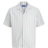 JACK & JONES Overhemd  ecru / blauw