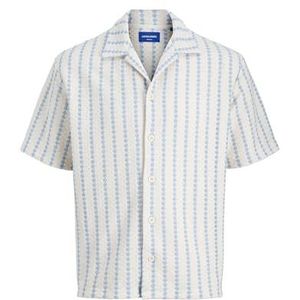 JACK & JONES Overhemd  ecru / blauw