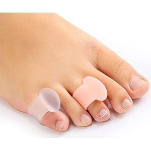 Gel teenspreider kleine teen, 4 teenslippers siliconen, teenstrekker voor overlappende tenen, reliÃ«f kleine tenen en pijn