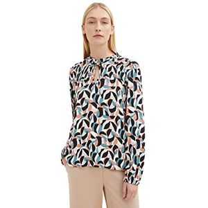 TOM TAILOR Dames Blouse met ruches 1034030, 30666 - Big Abstract Shapes Design, 38