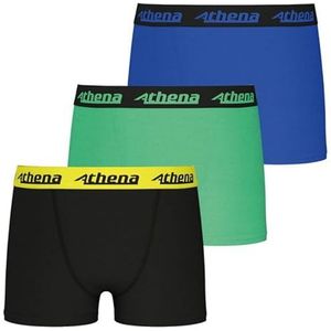 ATHENA Boxershorts voor jongens, Meerkleurig - Multicolore (Zwart/Turquoise/Bleu), 164 cm