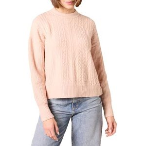 Amazon Essentials Soft-Touch Moderne Kabel Crewneck Trui voor dames (verkrijgbaar in grote maten), Blush, S