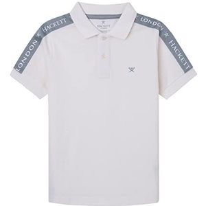 Hackett London Hackett Tape Poloshirt voor jongens, Wit, 3 Jaren