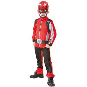 Rubie's Officieel Power Rangers, Beast Morphers kostuum – Red Ranger, klassiek kinderkostuum, maat S, 3-4 jaar