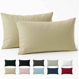 OUKO Tex - Katoenen Kussenkussencase - Beige - Set van 2 - 40x70 cm