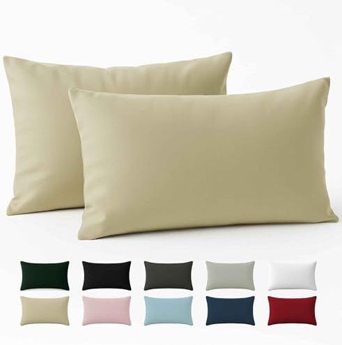 OUKO Tex - Katoenen Kussenkussencase - Beige - Set van 2 - 40x70 cm