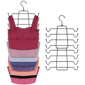 ZEDODIER Tank Tops Hangers, BH-hanger 2 Pack Metalen Ruimtebesparende Hanger BH Tank Top Houder Closet Organizer voor tanktops, BH's, hemdjes, sjaals of riemen, zwart