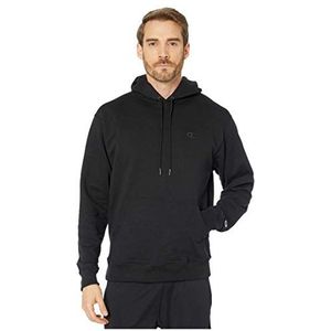 Champion Powerblend fleece hoodie heren sweatshirt, Zwart C-logo, XS