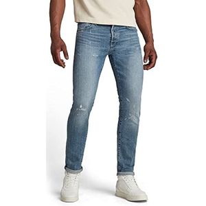 G-Star Raw 3301 Slim Fit Jeans heren, Blauw (Sun Faded Ice Fog Destroyed B767-c275), 27W / 30L