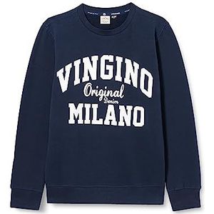 Vingino Jongens Crewneck Classic Logo Sweater, Midnight Blue, 6 Jaar