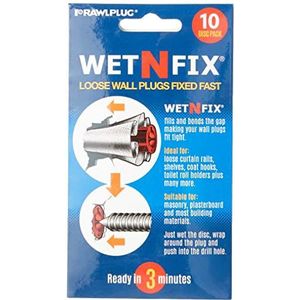 Rawlplug WetNFix Wandvuller voor snel instellen van gaten, 10 stuks | Bevestiging van pluggen perfect voor oversized gaten | Geschikt voor metselwerk, hout en gipsplaat | reparatieset